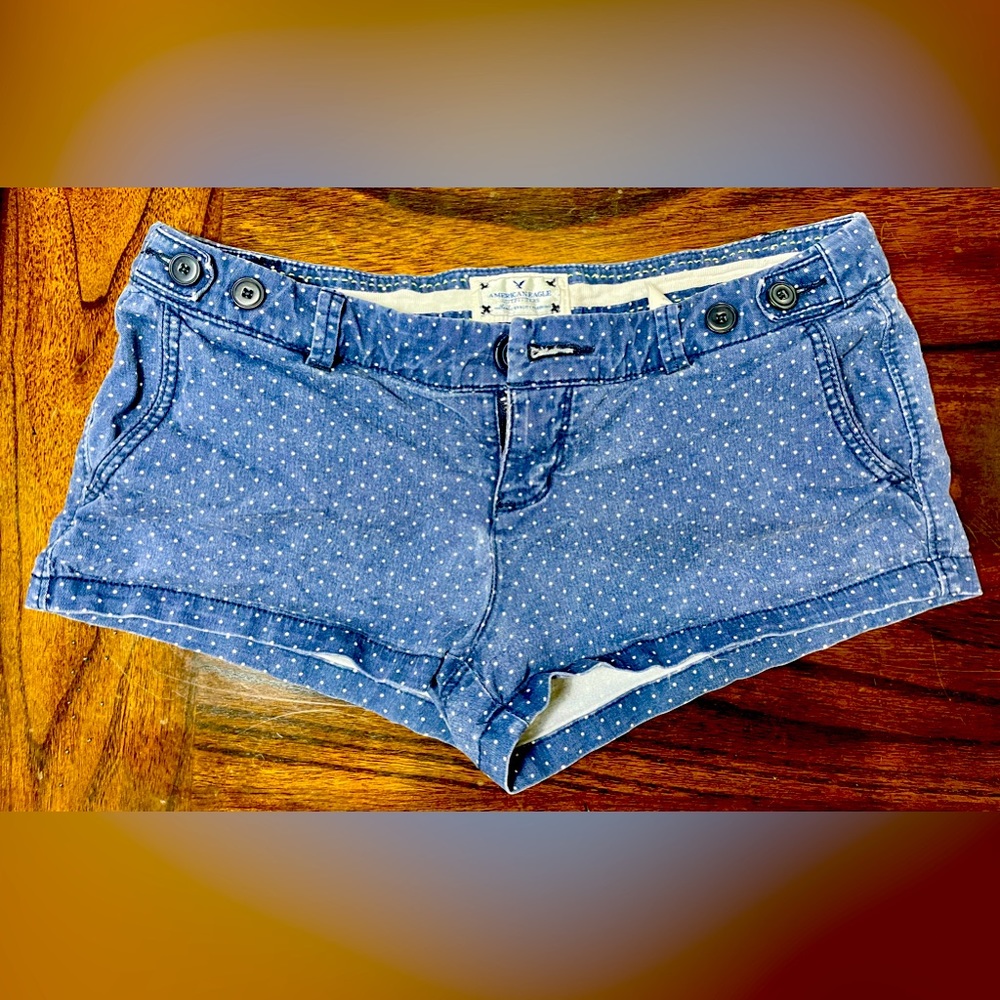 Vintage American Eagle Blue Polka Dot Shorts